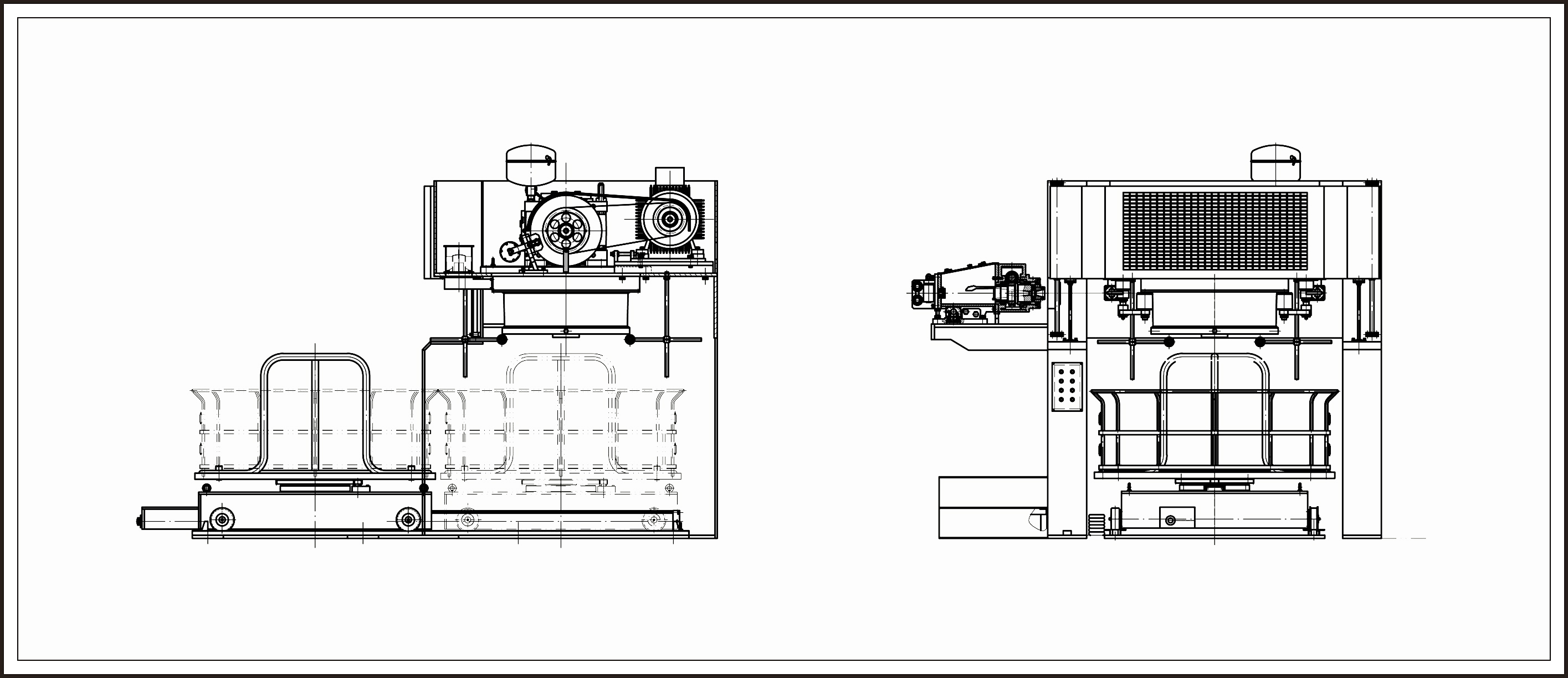 Inverted vertical drawing machine